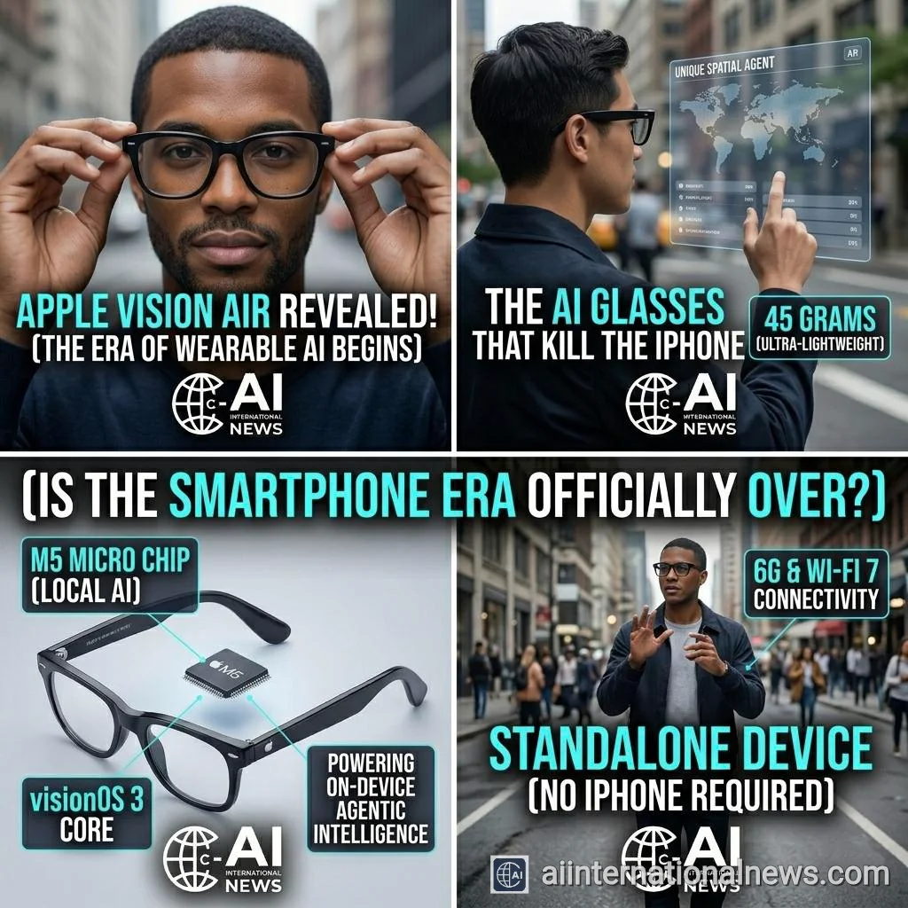 Apple Unveils 'Vision Air' Smart Glasses: The On-Device AI Agent Poised to Replace the iPhone
